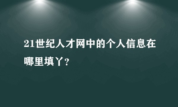 21世纪人才网中的个人信息在哪里填丫？