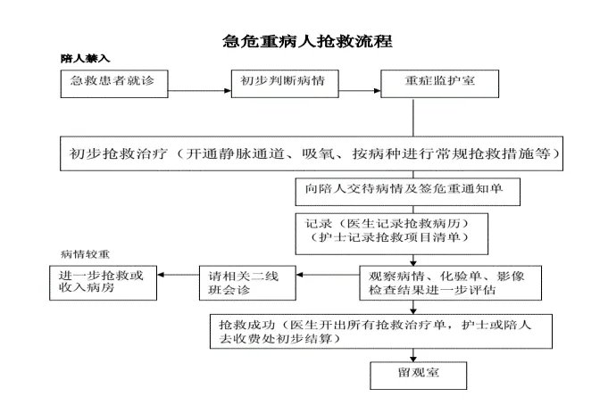 危重患者抢救流程图