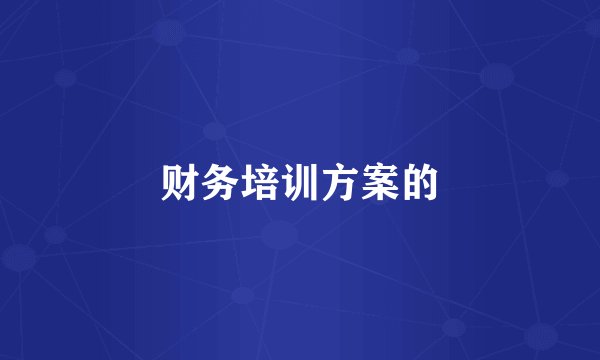 财务培训方案的