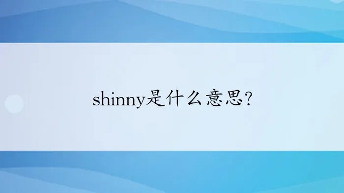 shinny是什么意思？