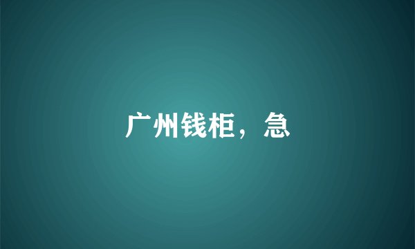广州钱柜，急