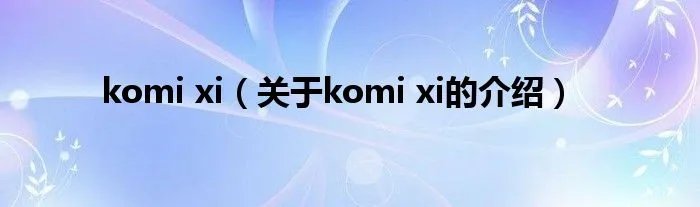 komi xi（关于komi xi的介绍）
