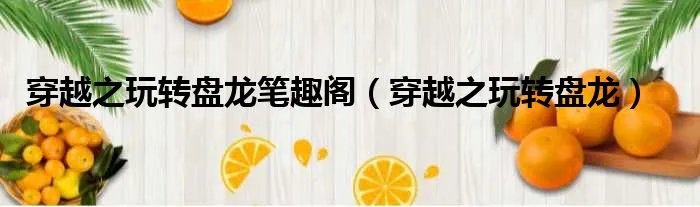 穿越之玩转盘龙笔趣阁（穿越之玩转盘龙）