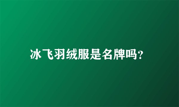 冰飞羽绒服是名牌吗？