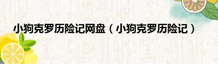 小狗克罗历险记网盘（小狗克罗历险记）