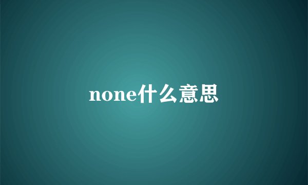 none什么意思