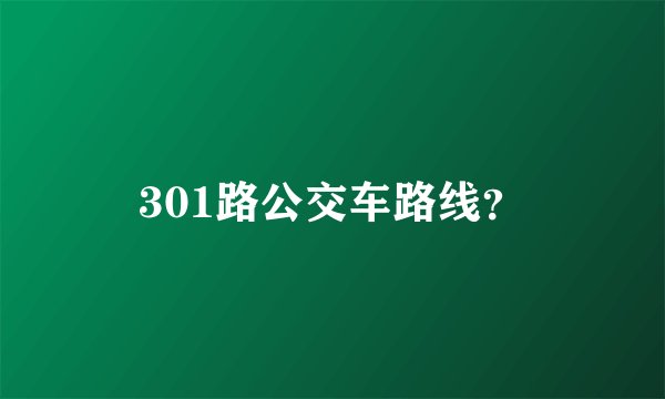 301路公交车路线？