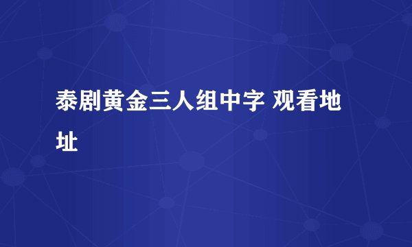 泰剧黄金三人组中字 观看地址