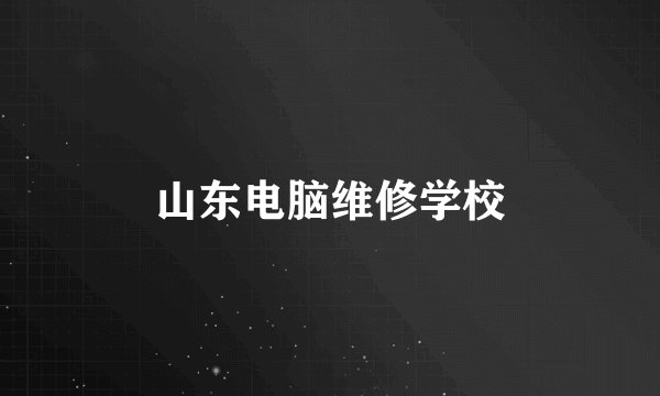 山东电脑维修学校