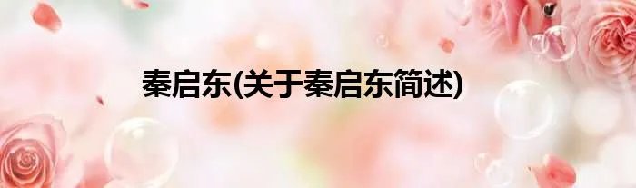 秦启东(关于秦启东简述)