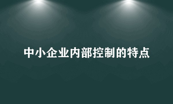 中小企业内部控制的特点