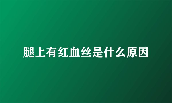 腿上有红血丝是什么原因