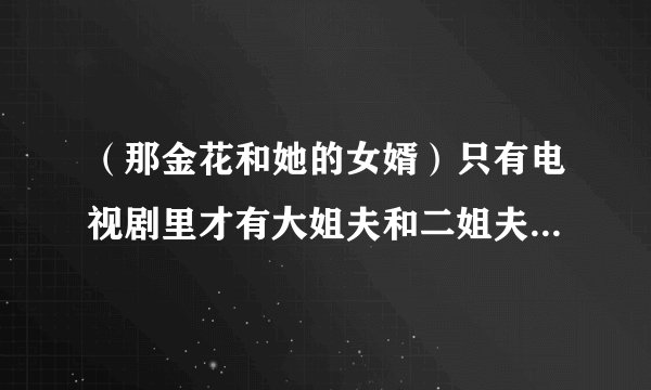 （那金花和她的女婿）只有电视剧里才有大姐夫和二姐夫，你身边有(何兆海，还是任仲明)？
