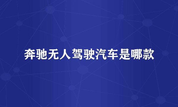 奔驰无人驾驶汽车是哪款