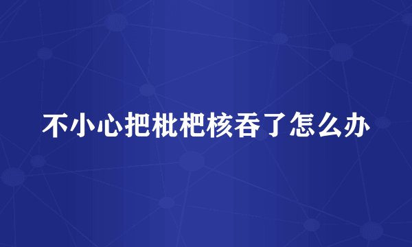 不小心把枇杷核吞了怎么办