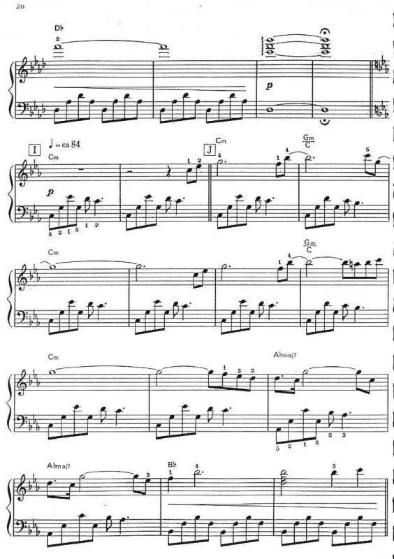 天空之城钢琴曲五线谱