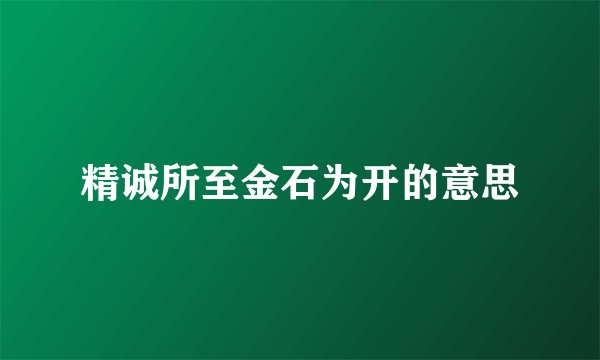 精诚所至金石为开的意思