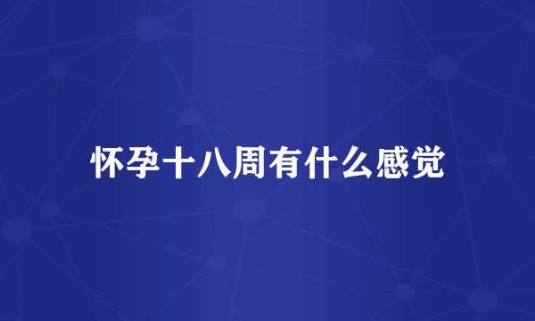 怀孕十八周有什么感觉