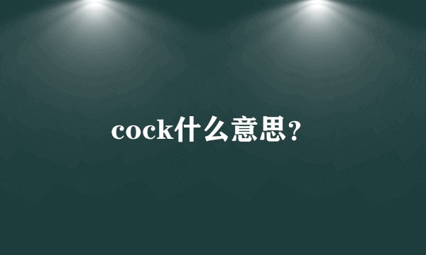 cock什么意思？