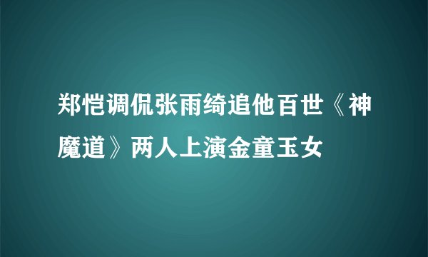 郑恺调侃张雨绮追他百世《神魔道》两人上演金童玉女