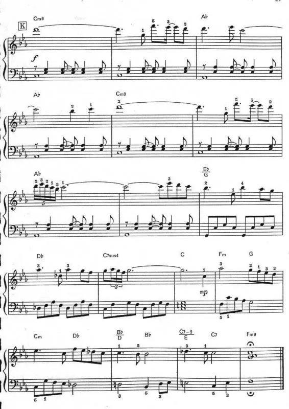 天空之城钢琴曲五线谱