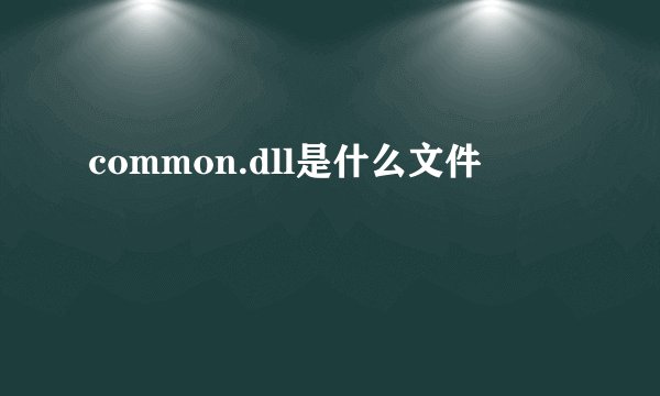common.dll是什么文件