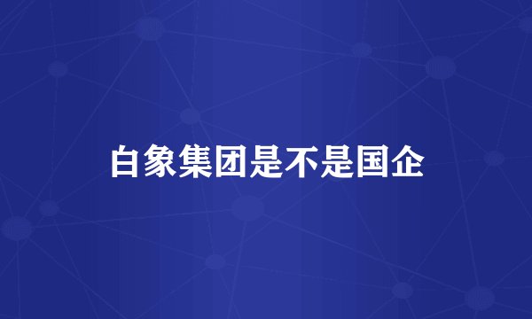 白象集团是不是国企
