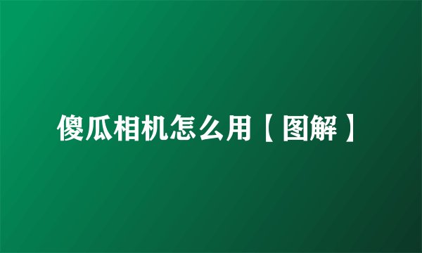 傻瓜相机怎么用【图解】
