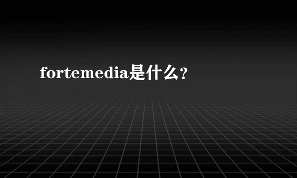 fortemedia是什么？
