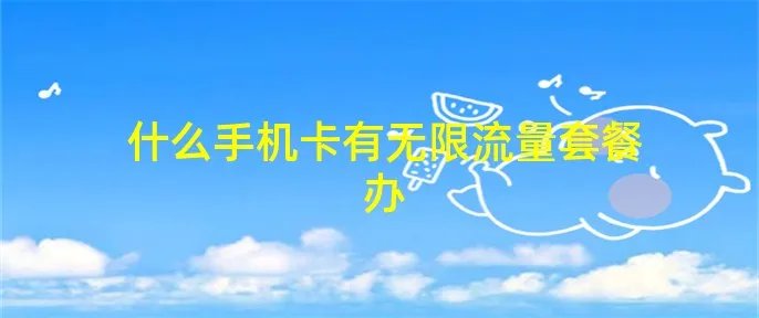 什么手机卡有无限流量套餐办