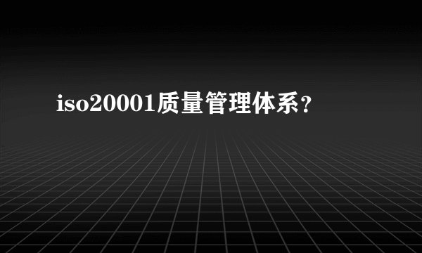 iso20001质量管理体系？