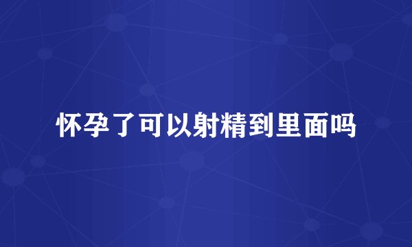 怀孕了可以射精到里面吗