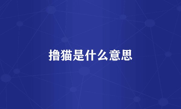 撸猫是什么意思