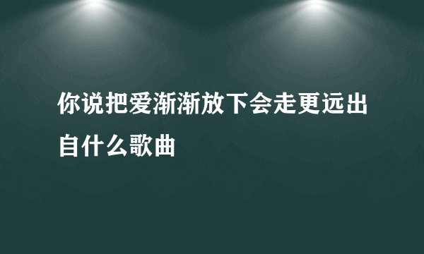你说把爱渐渐放下会走更远出自什么歌曲