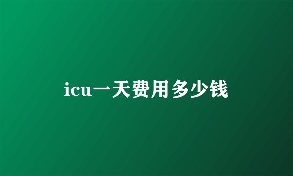 icu一天费用多少钱
