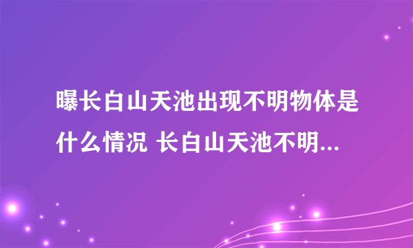 曝长白山天池出现不明物体是什么情况 长白山天池不明物体是外星人吗