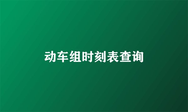 动车组时刻表查询