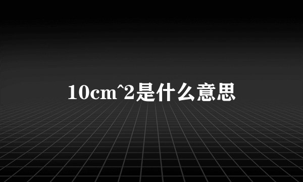 10cm^2是什么意思
