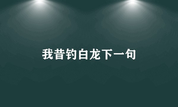 我昔钓白龙下一句