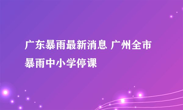广东暴雨最新消息 广州全市暴雨中小学停课