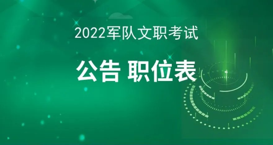 2022年军队文职考试公告已公布！速看！