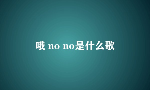 哦 no no是什么歌