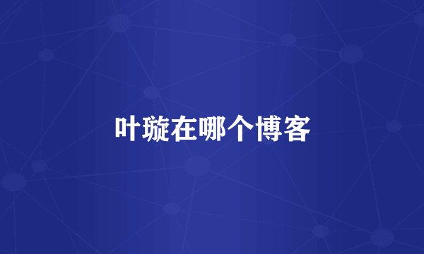 叶璇在哪个博客