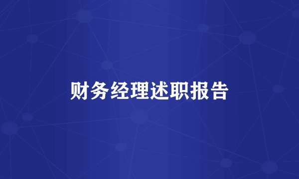 财务经理述职报告