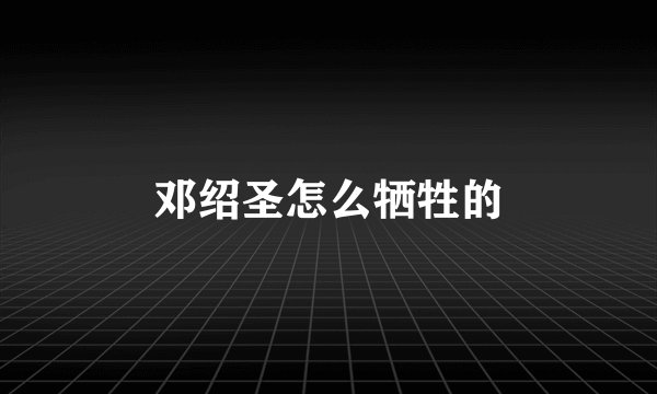 邓绍圣怎么牺牲的