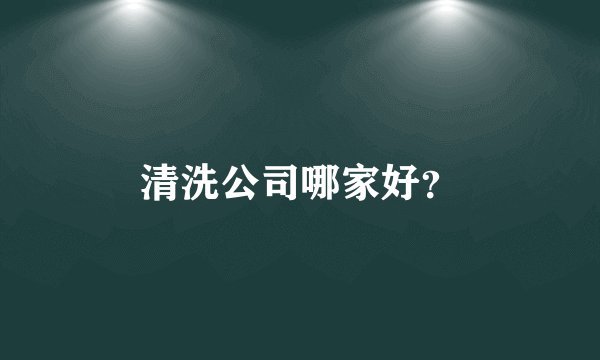 清洗公司哪家好？