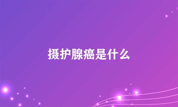摄护腺癌是什么