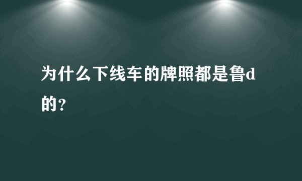 为什么下线车的牌照都是鲁d的？