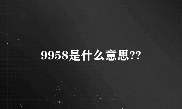 9958是什么意思??