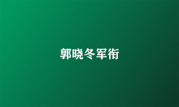 郭晓冬军衔